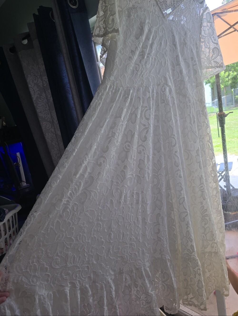 White Lace Maxi Dress - Picture 2 of 6